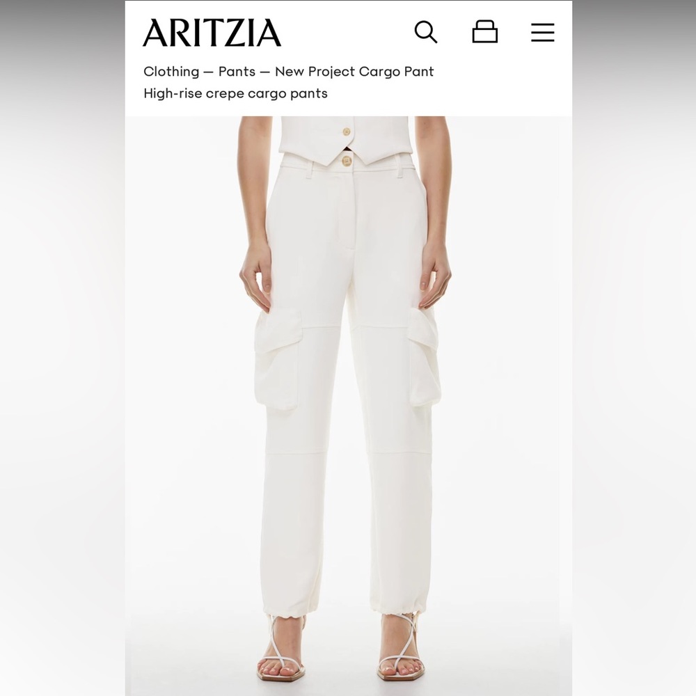 Aritzia Project White Cargo Pants Size 10